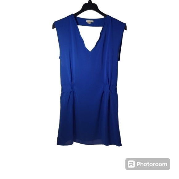 Hawks Sheer Blue V Neck Mini Dress Size Small - Picture 9 of 12